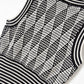 Pull taille haute à col en V croisé et losanges