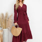 Solid Color Wide Hem Casual Dress Women's Clothing