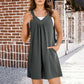 Women's Solid Color V-neck Brace Jumpsuit