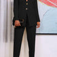 Solid Color Suit Collar Button Two-piece Set Suit