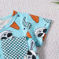 Rabbit Carrot Printed Plaid Pocket Short Sleeve