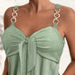 Women's Clothing Elegant Solid Color Metal Strap Pocket Short Casual Jumpsuit