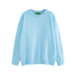 American Retro Simple Solid Color Crew Neck Pullover Sweater Men And Women