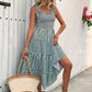 European And American Summer Women's Holiday Striped Spaghetti Straps Dress