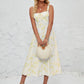French-style Slip Dress With Side Slit And Print For Women