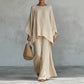 Womens Minimalist Relaxed-fit Top And Wide-leg Pants Set
