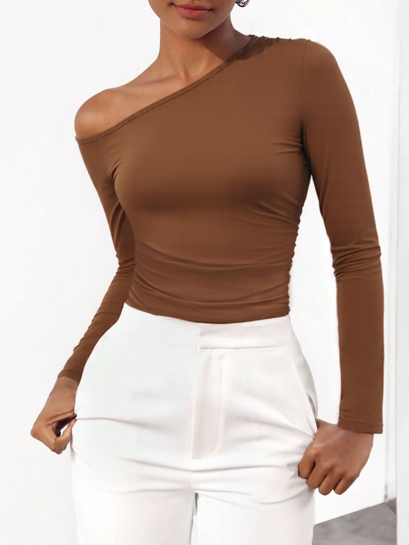 Autumn And Winter New Y2K Slim-fitting Off-shoulder Long-sleeved Jumpsuit