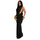 Robe-jupe sexy sans manches fendue sur le côté, couleur unie, tendance
