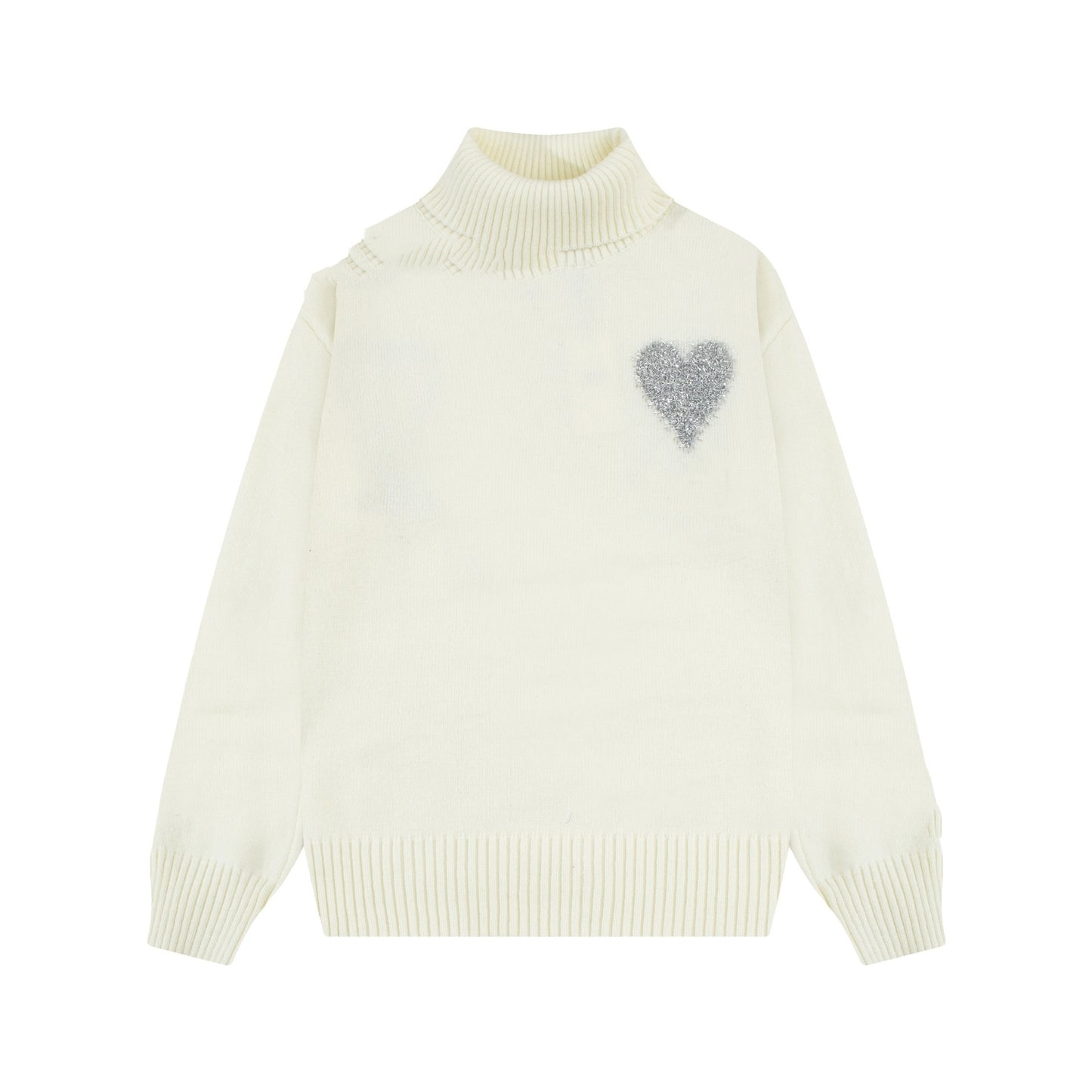 Round Neck Turtleneck Alpaca Blended Soft Sweater