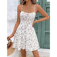 Womens Printed Casual Spaghetti-Strap Dress