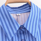 Striped Lapel Single Breasted Sleeveless Lace Up Slim Fit Dress Women