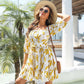Resort-style Ruffled Square-neck Tie-front Short Skirt