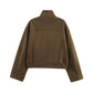 European And American Style Solid Color Cool Suede Jacket Coat