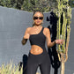 Combinaison d'été taille haute pour femme, épaules inclinées, ajourée, slim, sport, décontractée