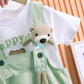 Summer Children Cotton T-shirt Suspender Suit