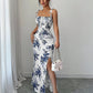 Printed Slip Dress, High-waisted Floral Maxi Dress