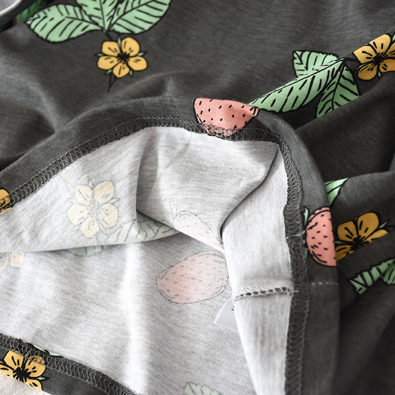 Pyjama d'été à manches courtes en coton pour femme
