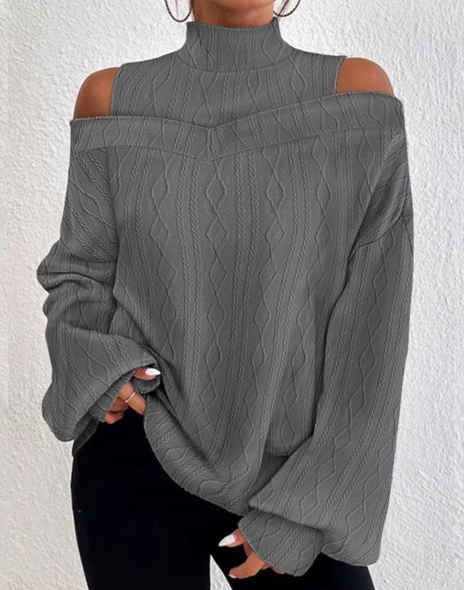 Fall Winter Fashion Off-the-shoulder Women's T-shirt