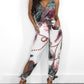Peacock Feather Print Sleeveless Slit