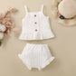 Ensemble short à bretelles multicolore uni pour bébé