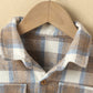 Version Mode Petite Chemise À Carreaux Pour Enfants À La Mode Style Étranger Simple Boutonnage Décontracté