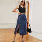 European And American Girls Half Elastic Denim Cargo Pants Casual Skirt