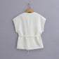 Women's Linen Blend Double Breasted Vest Two Piece Set