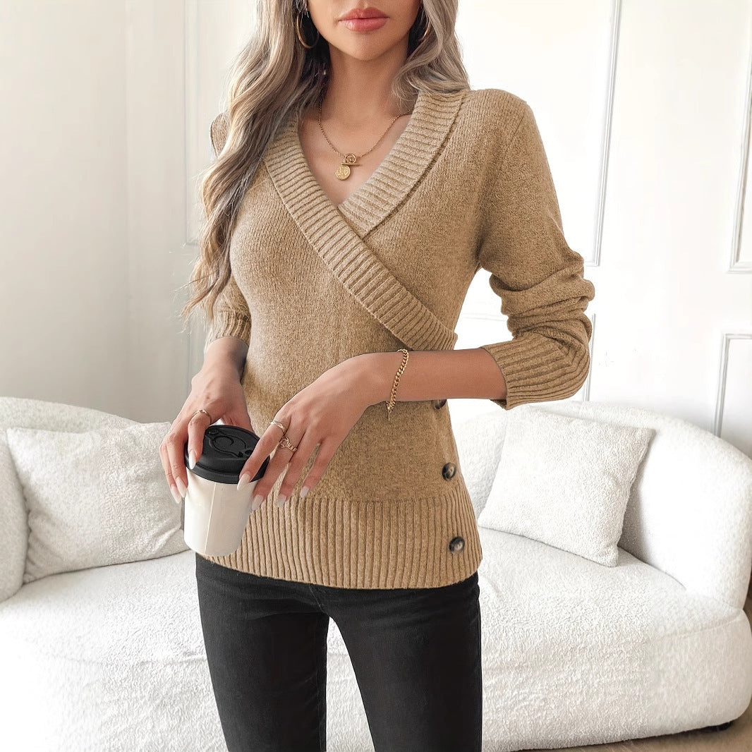 Pulls élégants en tricot à boutons pour femmes