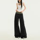 Stitching Waist Head Plaid Casual Pants Loose Wide-leg Pants