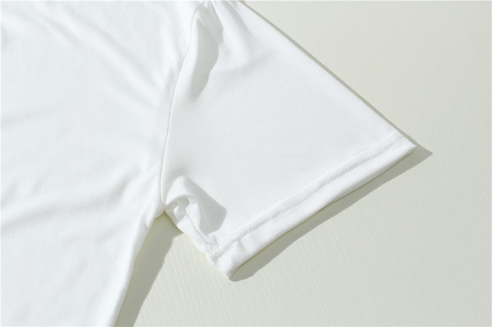 T-shirt à manches courtes et col ras du cou avec imprimé graphique européen et américain