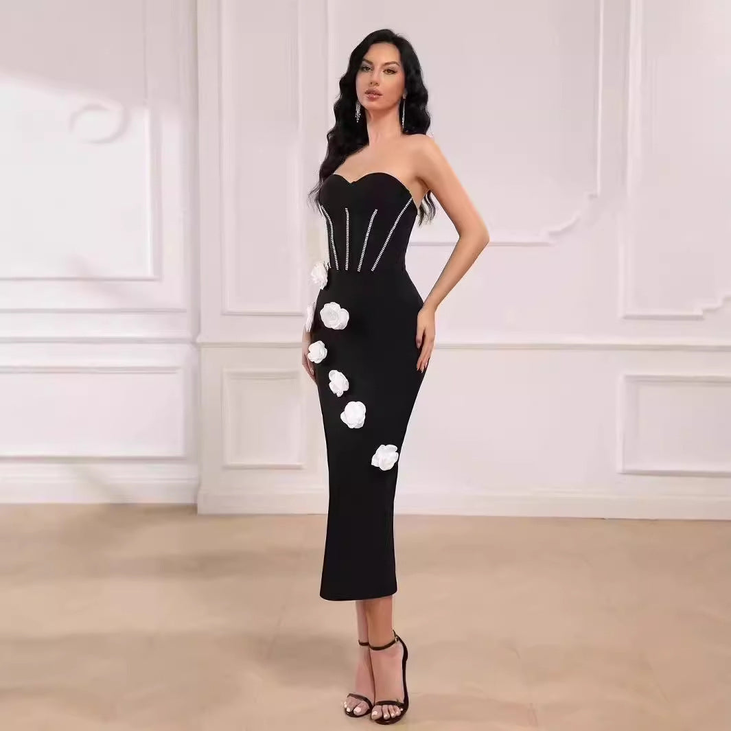 Women's Three-dimensional Flower Bandage Dress
