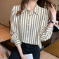 Fashion Personality Stripe Printed Shirt Women
