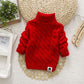 Chemise en tricot épais et pelucheux pour bébé et enfant, col rond, taille haute