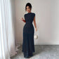 Women's New Arrival Sleeveless Sexy Hollow-out Mesh Pleated Dress