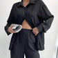 Women's Shirt Collar Loose Cardigan Long-sleeve Suit