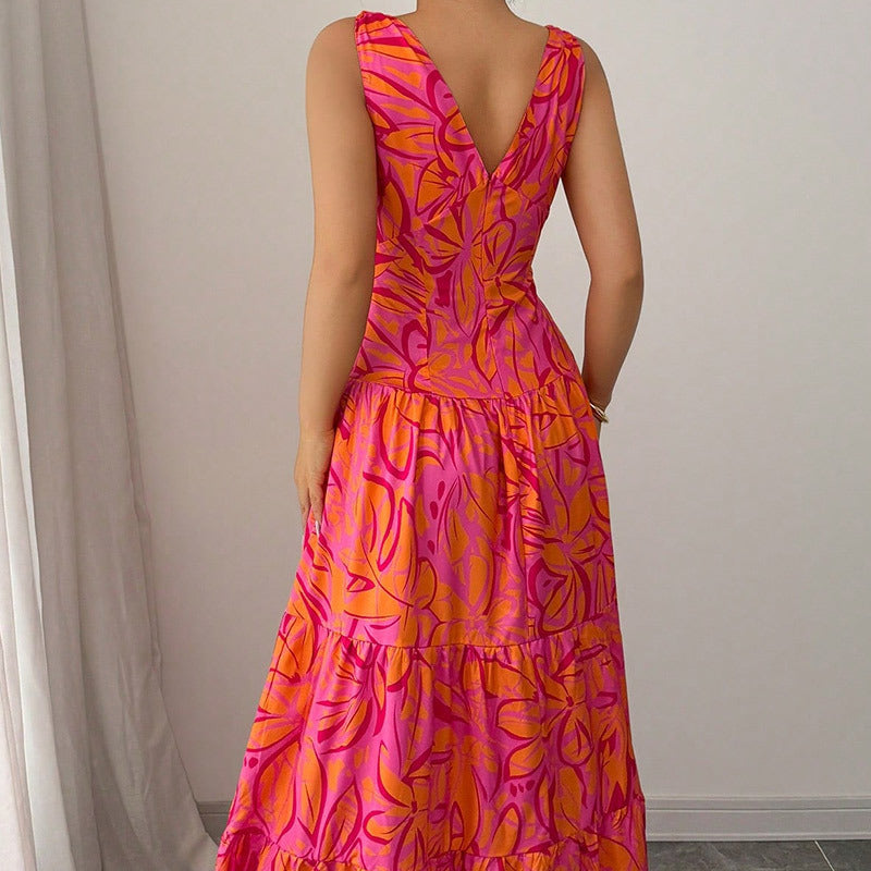 Casual Pattern Mid-length Dress