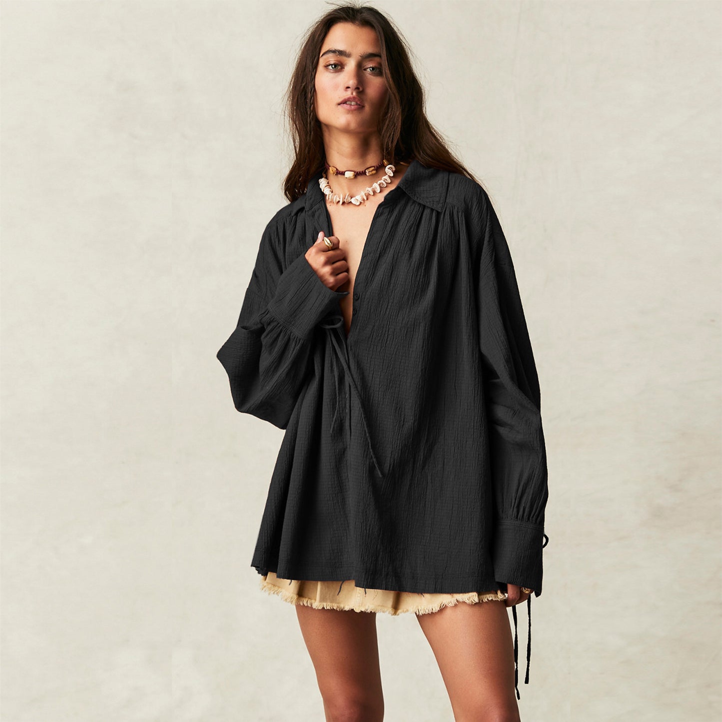 Casual Top Versatile Lantern Sleeve Jacket