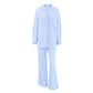 Casual Striped Commuter Lapel Long Sleeve Mop Trousers Suit