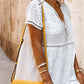 European And American V-neck Lace Midi Dress