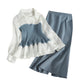 Slim Fit Fashionable Knitted Base Sweater Dress Two-piece Suit