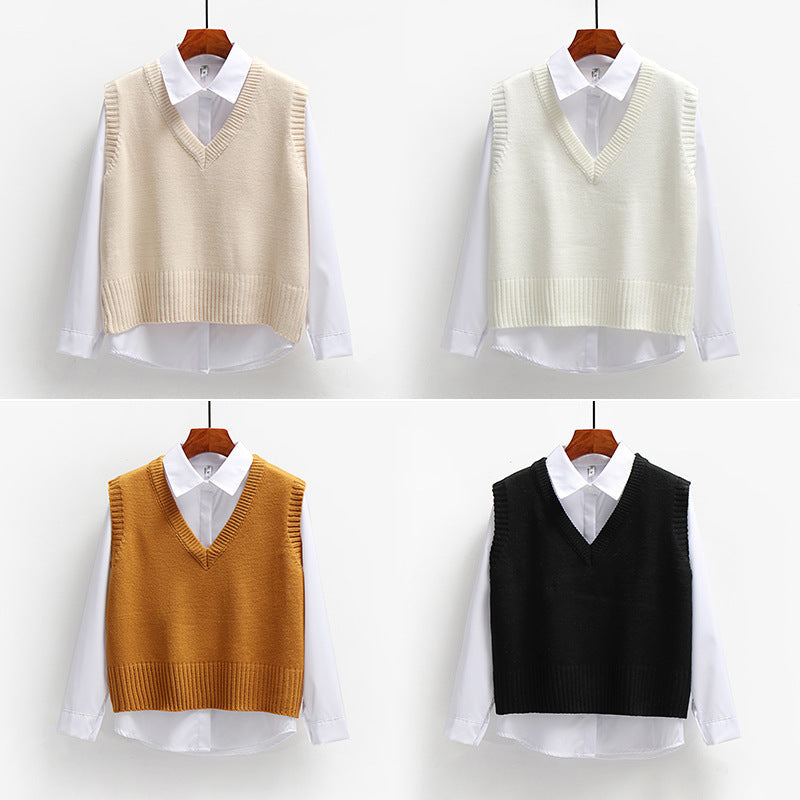 Waistcoat Short Loose Sleeveless Waistcoat Sweater