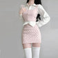 Niche Bandage Dress Sweater Vest Girl Hip Skirt Autumn Suit Women