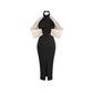Black Senior Backless Bandage Sheath Off-the-shoulder Dress