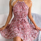 Robe ample à volants et fleurs style européen et américain, idéale pour le printemps et l'été