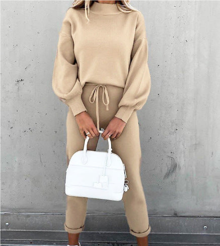 Autumn And Winter Long Sleeve Fleece Fashion Casual Sweater Suit