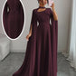 Womens Lace-Up Cloak Fit-and-Flare Dress