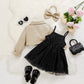 Girl's Fashion Set Leather Jacket