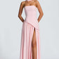 Fashion Backless Tube Top Color Split Dress