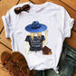 T-shirt ample à manches courtes et col rond pour femme