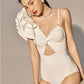 Solid Color Briefs Strap Design Low Neck Resort Swimsuit